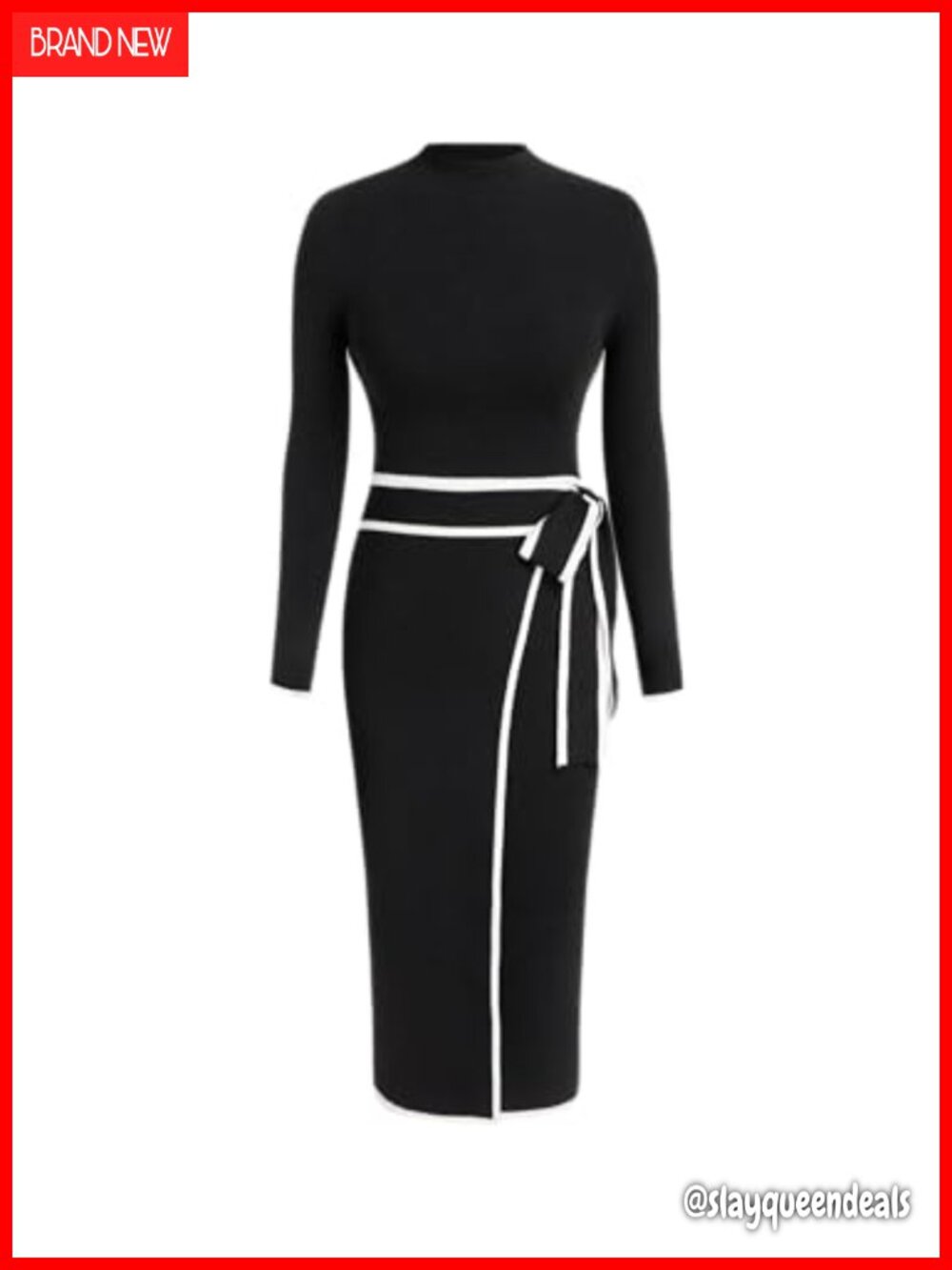 Sweater Dress Long Sleeve Mock Turtleneck Midi Fall